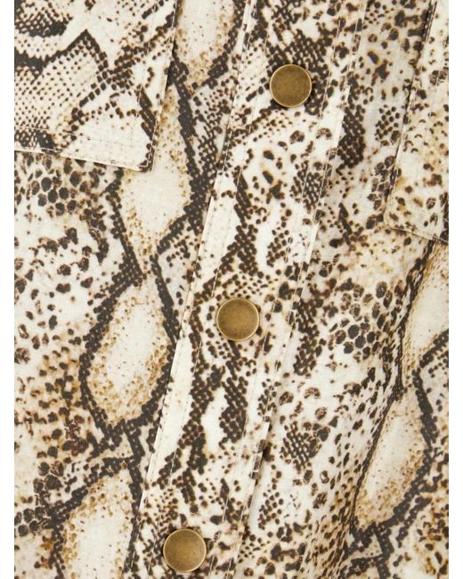 Isabel Marant Natural Printed Linen Blend Fitted Jacket
