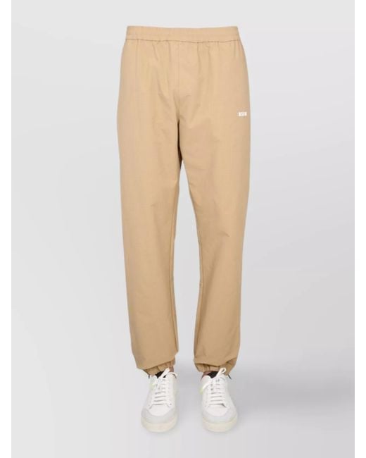 MSGM Natural Logo Track Pants for men