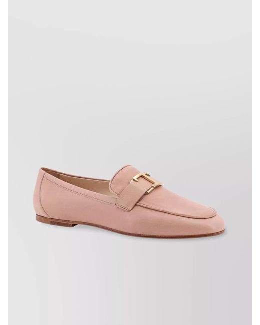Tod's Pink Leather Loafers