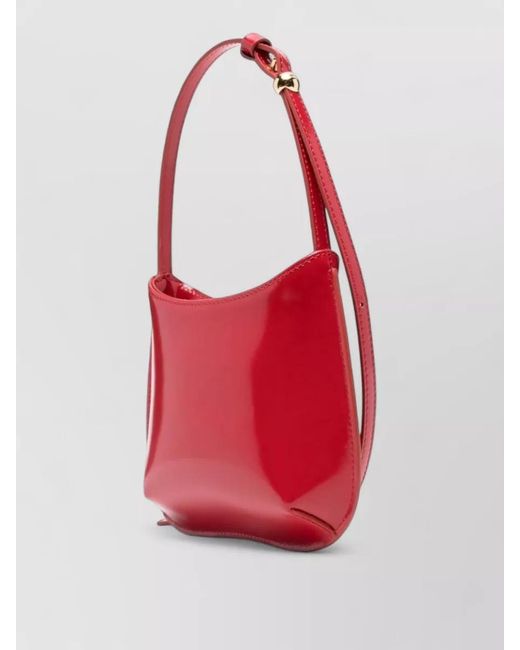 Jacquemus Red Le Bisou Calf Leather Shoulder Bag