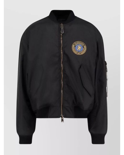 Balenciaga Black Down Large Fit Bomber Jacket for men
