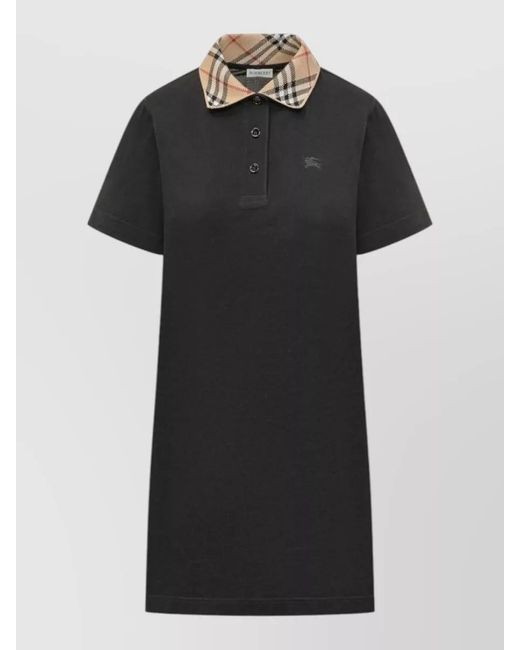 Burberry Black Cotton Short-Sleeve Mini Dress