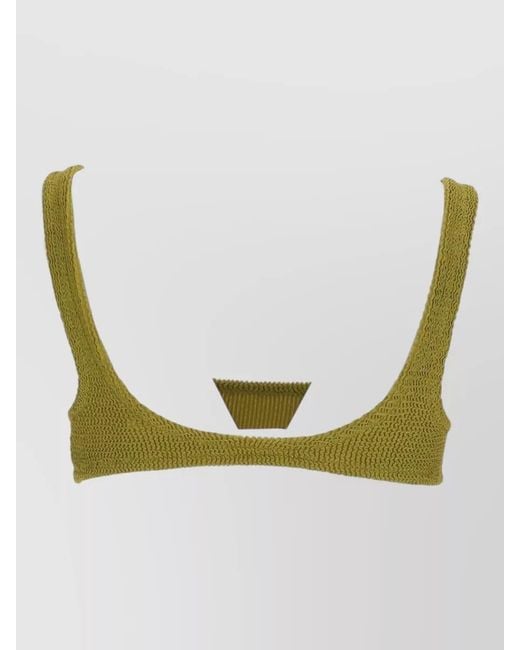 Mc2 Saint Barth Green Crinkled Bikini Top