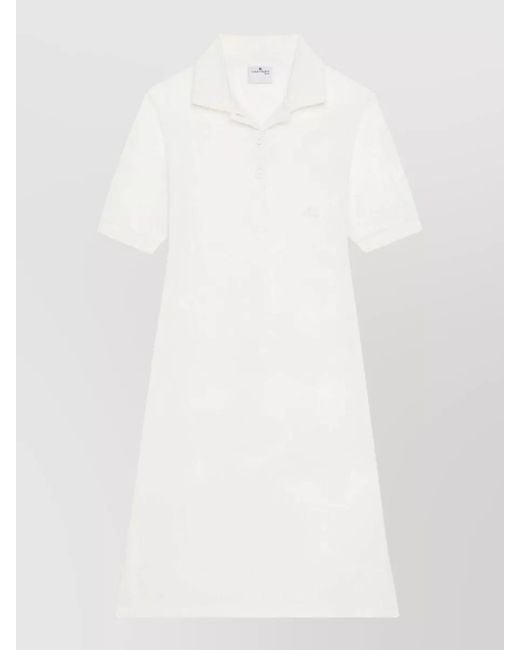 Courreges White Short-Sleeve Polo Knee-Length Dress
