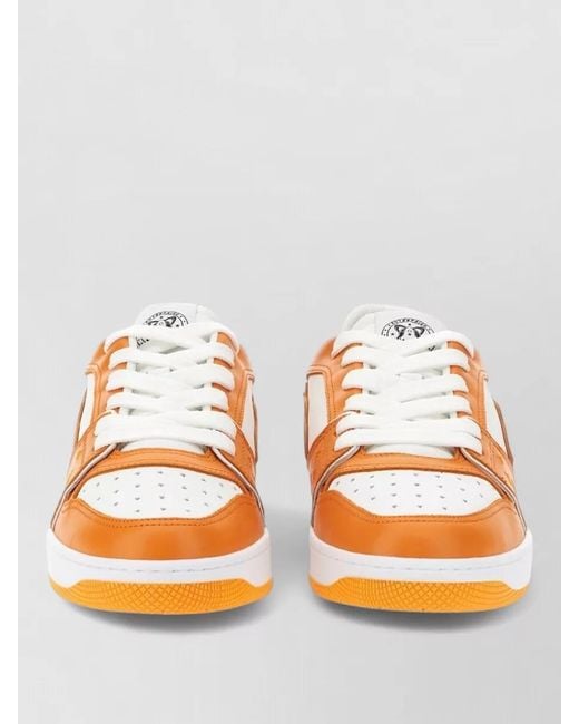 ENTERPRISE JAPAN Orange Rocket Sneaker Contrast Sole Embroidered Detail for men