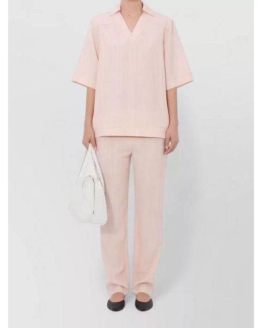 Loulou de Saison Pink Oversized Polo Shirt