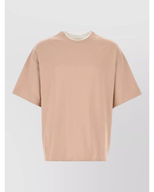 Jil Sander Natural Crew Neck Short Sleeve Cotton T-Shirt for men