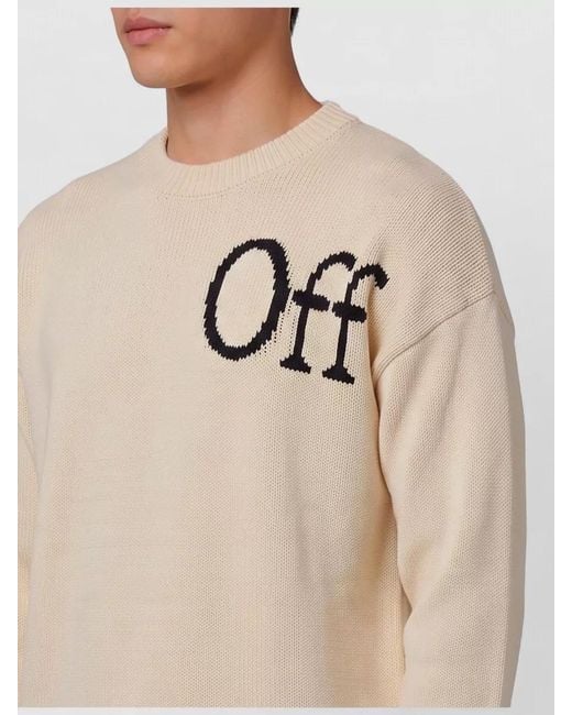 Off-White c/o Virgil Abloh Natural Bookish Relaxed Crewneck Sweater Wool Blend for men