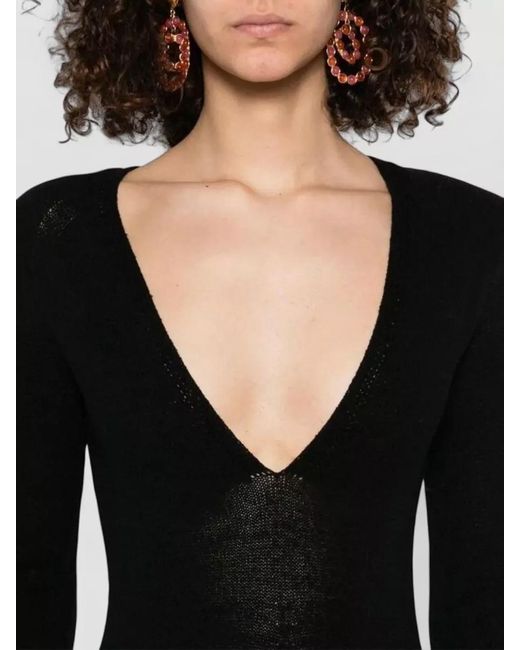 Isabel Marant Black Wool Blend Salina Dress Long Sleeves