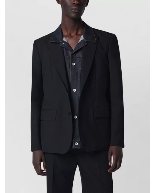 Sacai Blue Single Breasted Coat for men