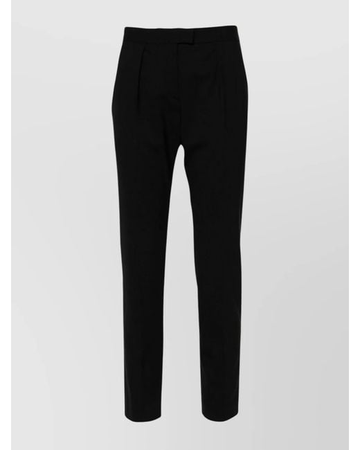 Isabel Marant Black Slim-Cut High-Waisted Cropped Trousers