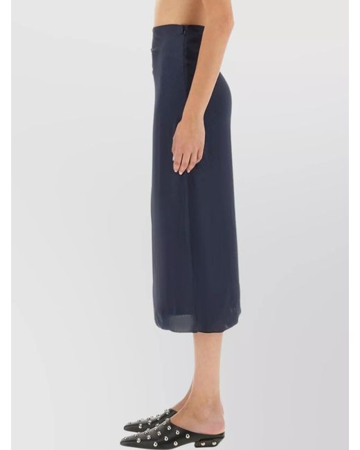 Theory Blue Draped Midi Skirt