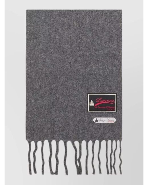 Lanvin Gray Alpaca Wool Scarf for men