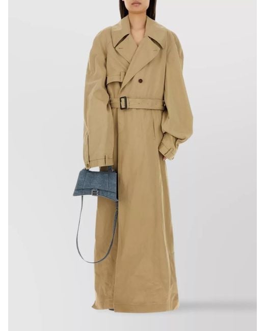 Balenciaga Natural Cotton Trench Coat