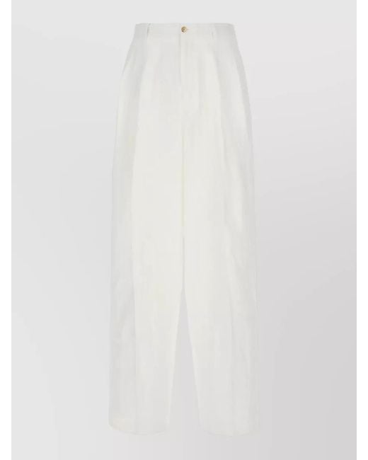 Dolce & Gabbana White Tailored Shorts Pleated Design Belt Loops Pockets for men