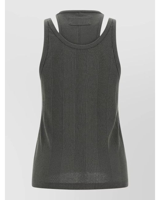 ARMARIUM Gray Filippa Sleeveless Round Neck Ribbed Top