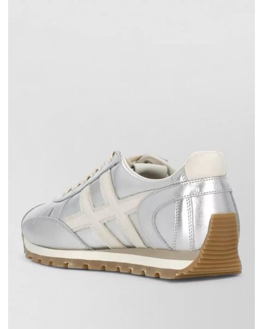 Hogan White Suede Low Top Sneakers Rubber Sole
