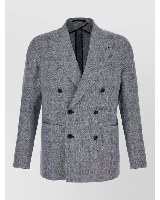 Tagliatore Gray Linen Blend Blazer for men