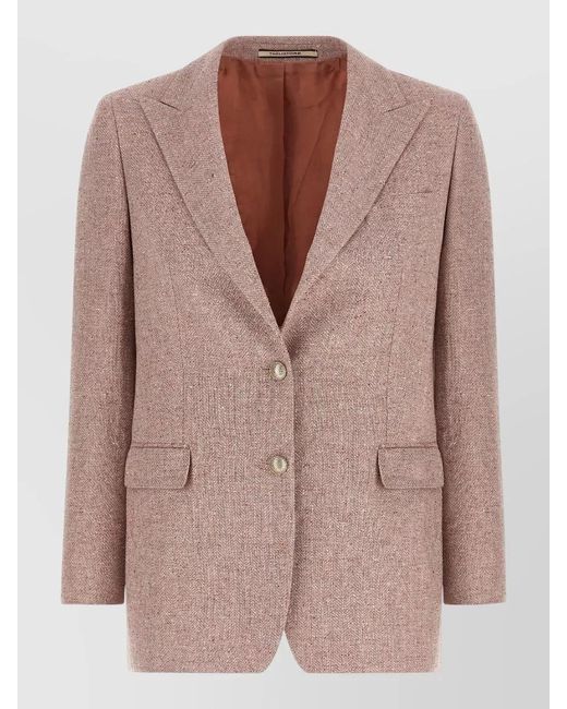 Tagliatore Brown Bertha Blazer Tailored Jacket Notch Lapel
