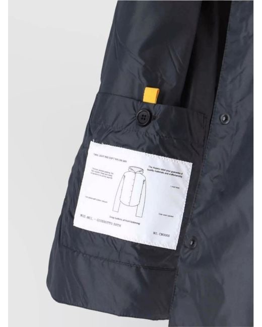 Aspesi Blue Relaxed Fit Jacket With Hood And Slits