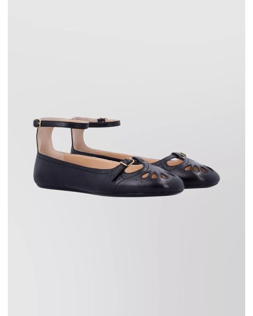 Chloé Blue Leather Misty Ballerina Flats