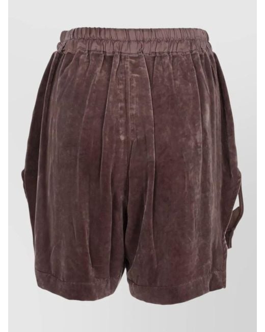 Rick Owens Brown Pleated Lounge Underwear Relaxed Fit Texture