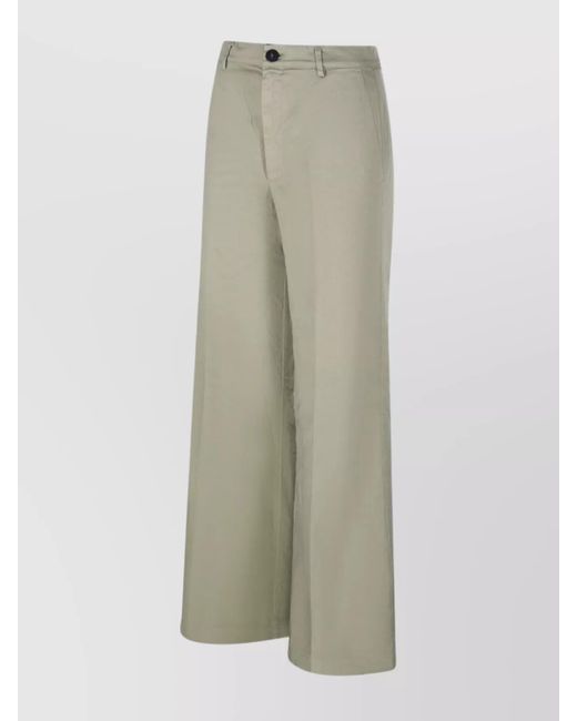 Forte Forte Green Wide Leg Pant With Belt Loops