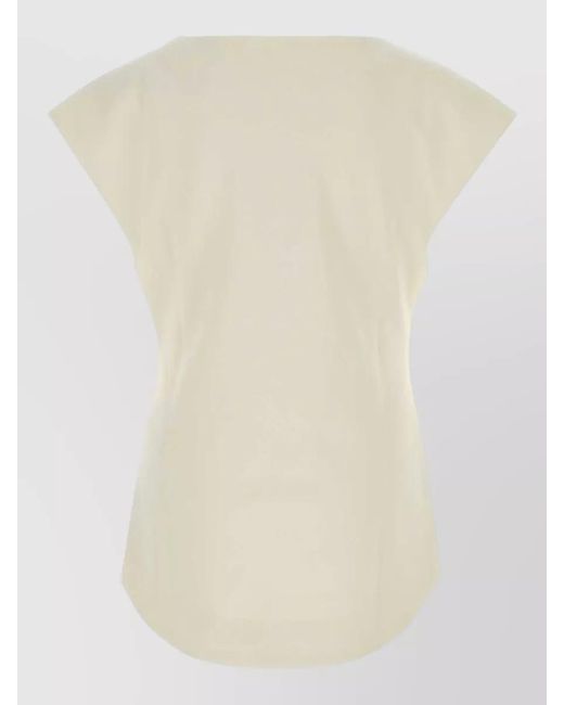 Entire studios Natural Deep V Tank Top Cap Sleeves