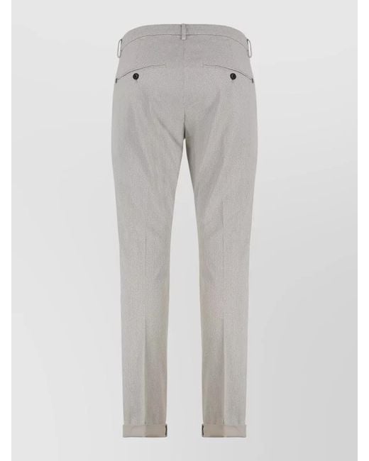 Dondup Gray Gaubert Tailored Trousers Herringbone Lyocell Blend for men