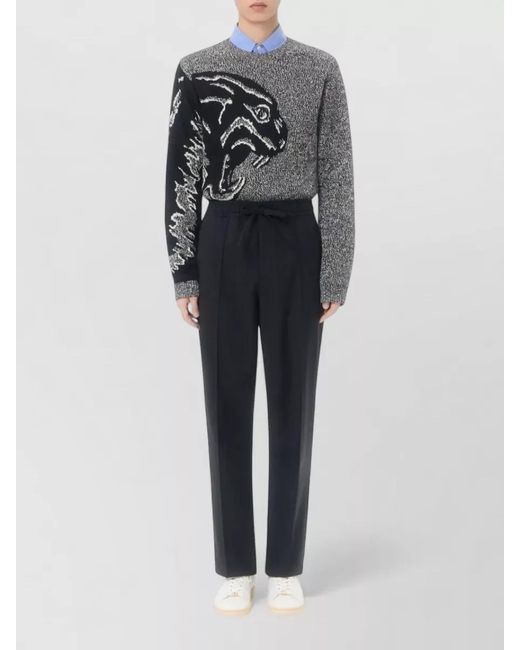 Valentino Black Wool Straight-Leg Trousers for men