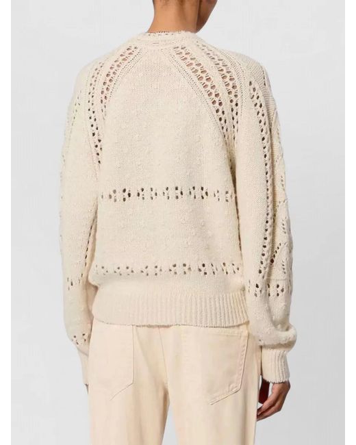 Isabel Marant Natural Cotton Merino Pullover Crew Neck Knit