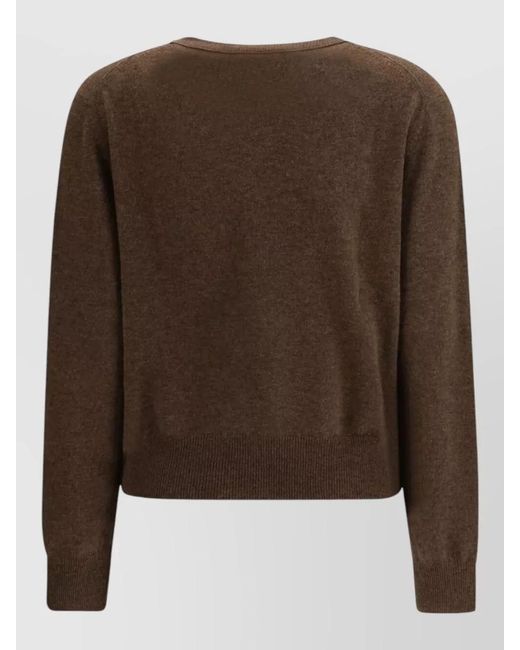 Lisa Yang Brown Cashmere Fine-Knit Sweater