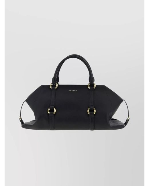 Alexander McQueen Black Farrington Shoulder Bag Top Handles