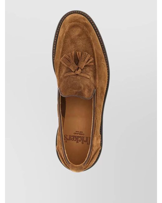 Tricker's Brown Elton Loafers Round Toe Tassel Detail for men