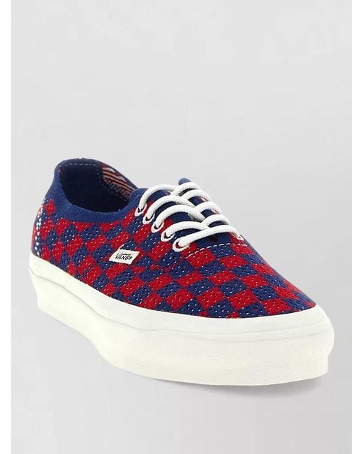 Vans Blue Checkerboard Canvas Lace-Up Sneakers