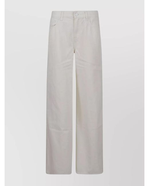 7 For All Mankind White Wide Legs High Waist Linen
