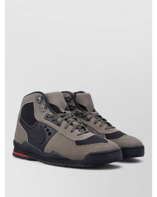 Nike Gray Leather High-Top Sneakers
