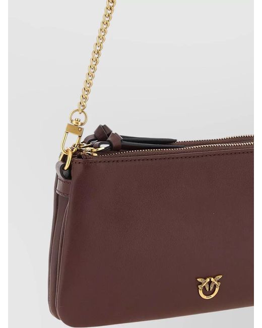 Pinko White Mini Leather Shoulder Bag