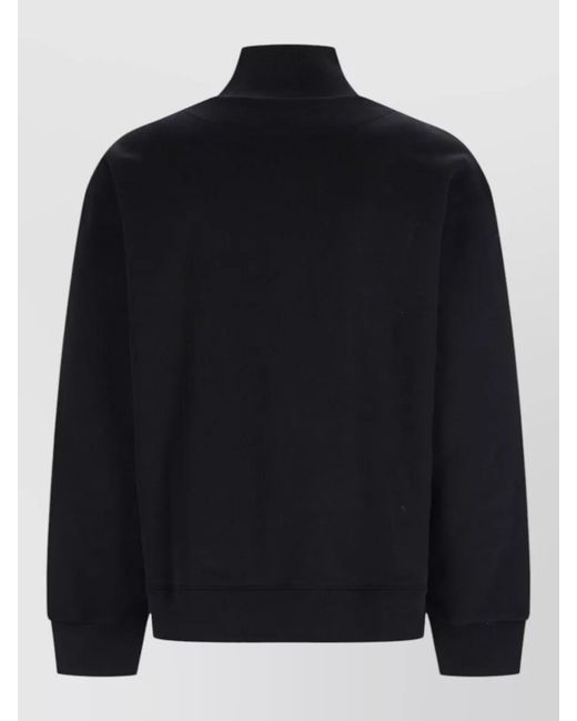Maison Kitsuné Blue Cotton Regular-Fit Half-Zip Sweatshirt for men