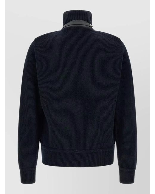 Tom Ford Blue Padded Jacket High Collar Ribbed Cuffs for men