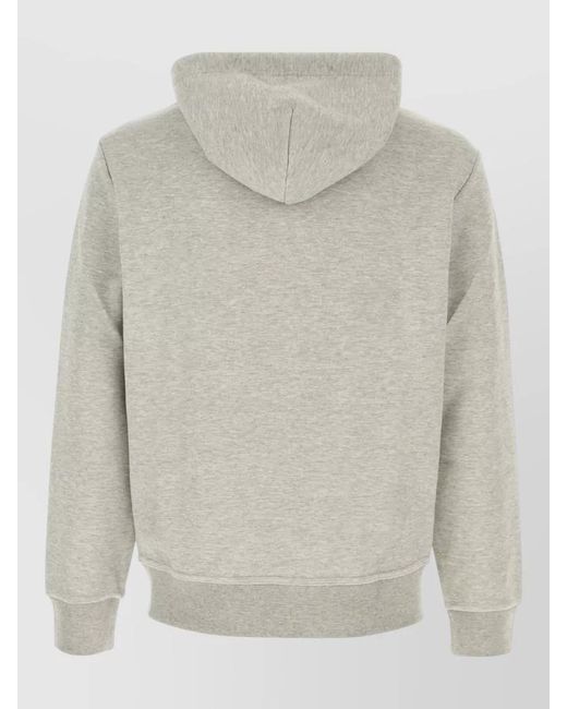 Polo Ralph Lauren Gray Cotton Blend Hooded Sweatshirt Front Pocket for men