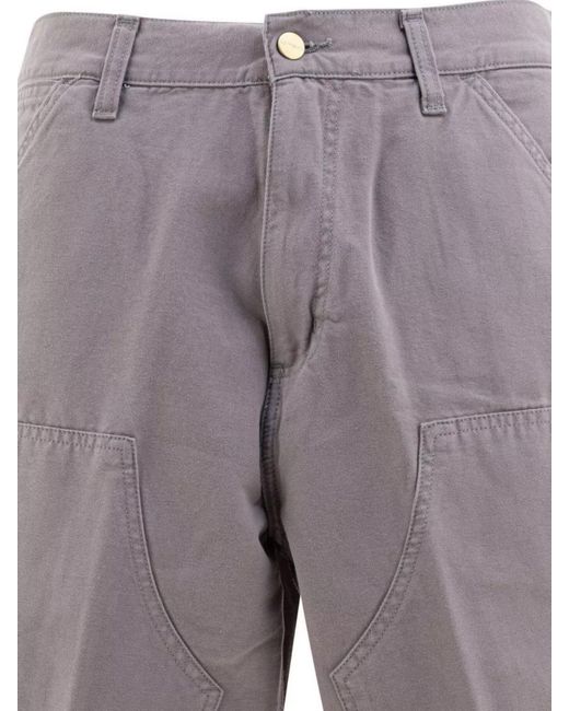 Carhartt Gray Cotton Double Knee Cargo Shorts for men