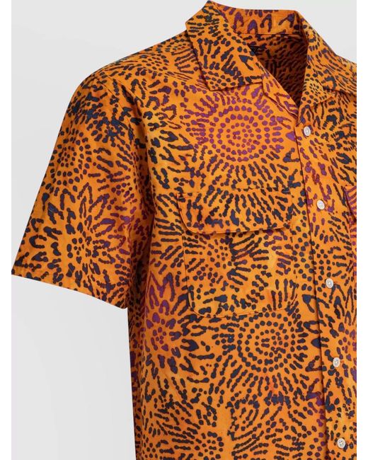 Beams Plus Orange Batik Cotton Shirt for men