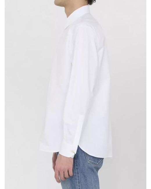Saint Laurent White Cotton Slim-Fit Shirt for men