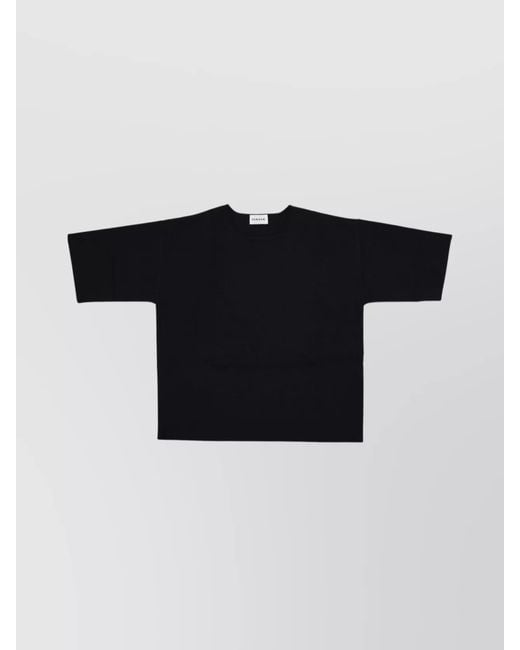 P.A.R.O.S.H. Black Cotton T-Shirt With Round Neck And Short Sleeves