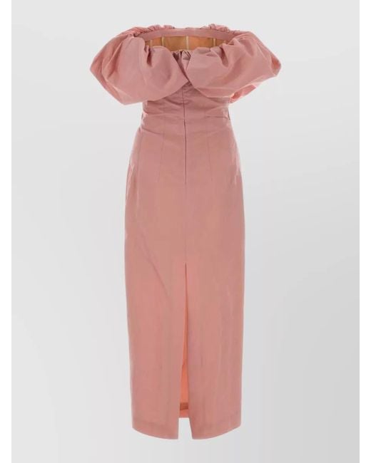 Magda Butrym Pink Silk Blend Midi Dress