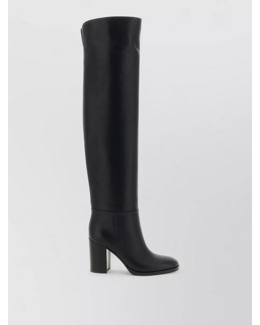 Gianvito Rossi White Over The Knee Block Heel Boots