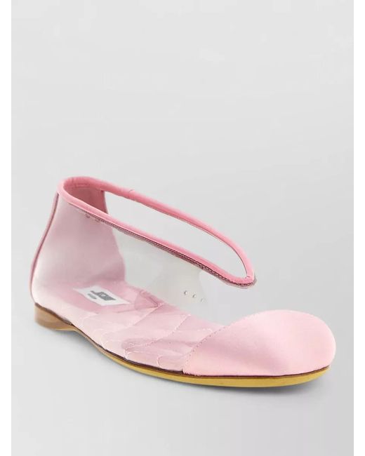 Moschino Pink Pvc Ballet Flats Round Toe Design