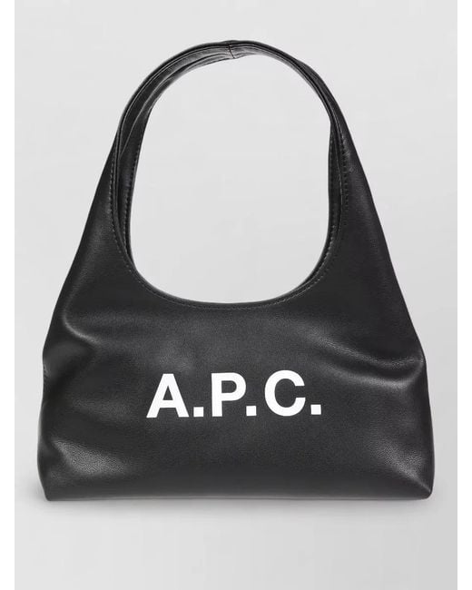 A.P.C. Black Rectangular Bag Featuring Adjustable Shoulder Strap