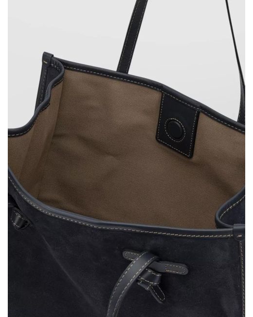 Gianni Chiarini Blue Suede Leather Tote Bag